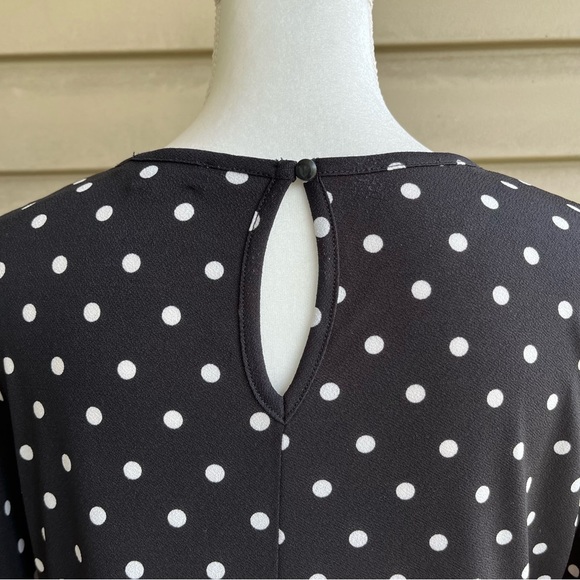 •Adrianna Papell• Polka Dot Front-Tie Top - Size Small - Picture 8 of 11